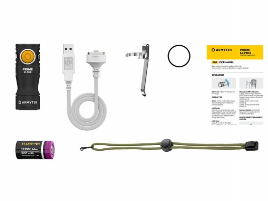 Фонарь Armytek Prime C1 Pro Magnet USB XP-L 1000 lm свет белый