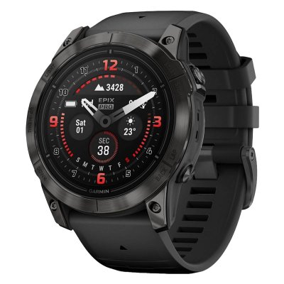Часы Garmin EPIX PRO (Gen 2) Sapphire Edition 51 мм титановый угольно-серый DLC черный силиконовый ремешок